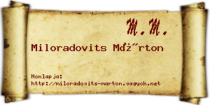 Miloradovits Márton névjegykártya