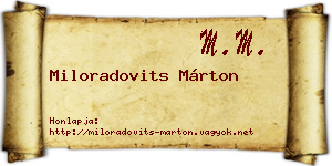 Miloradovits Márton névjegykártya
