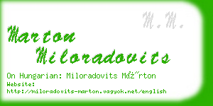marton miloradovits business card
